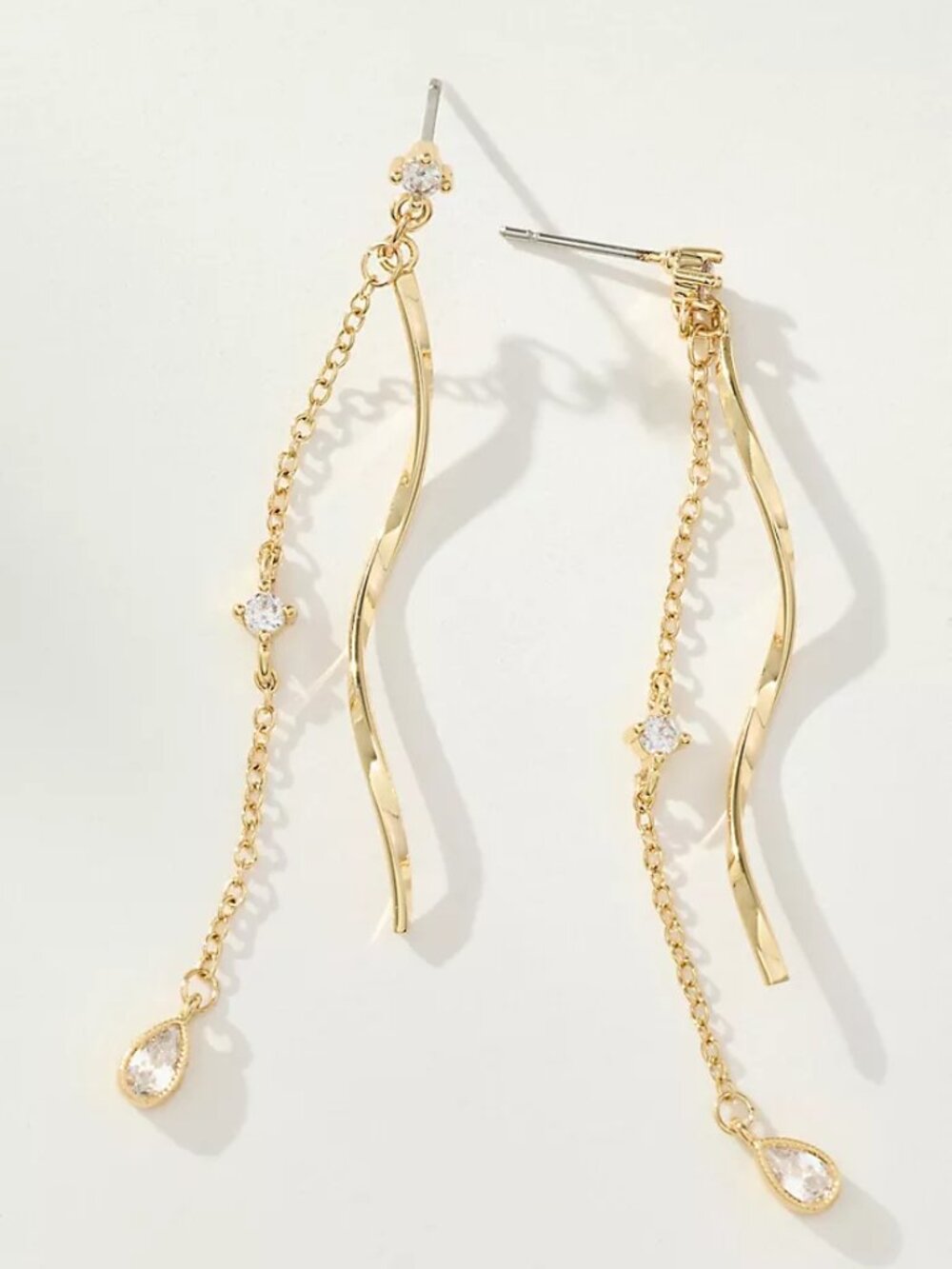 Crystal Chain Duet Earrings By Anthropologie NWT
